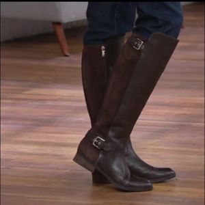 🦋 NWOT Marc Fisher Leather Wide Calf Boots - 8